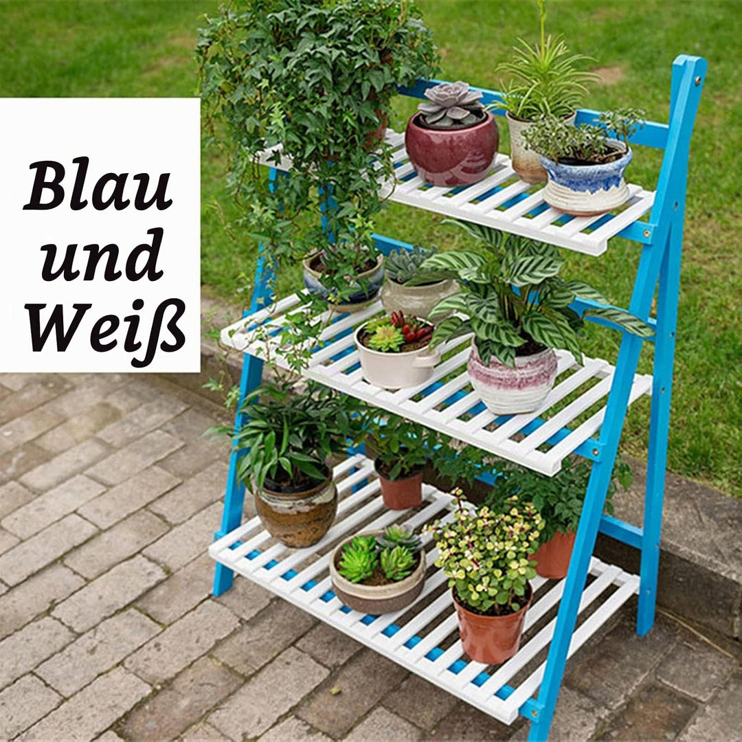 Cocoarm Blumentreppe Weiss Draussen Blumenregal Pflanzenregal Balkon Pflanzentreppe 3 Ebenen Blumens