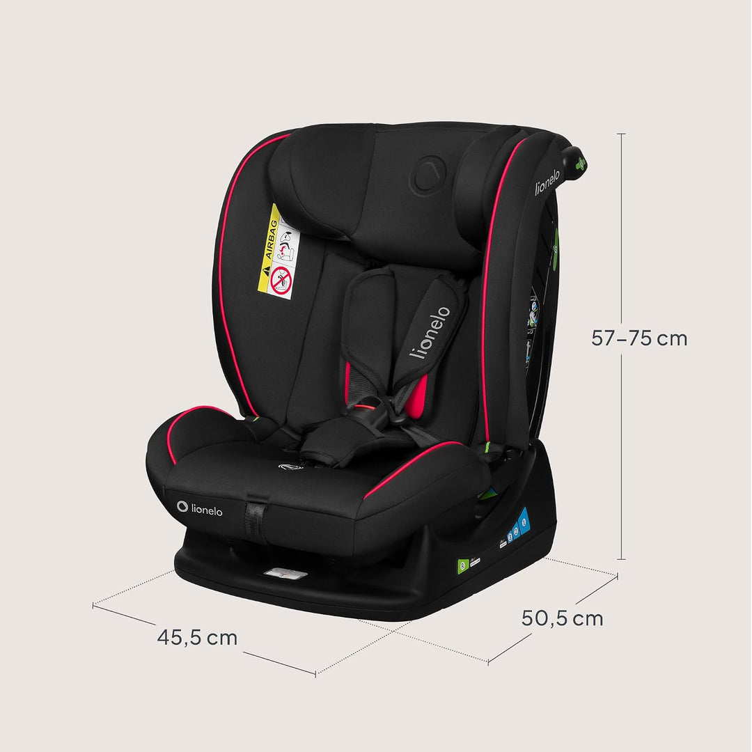 LIONELO AART I-SIZE Autositz für Kleinkinder 40-150 cm, Montage mit Sicherheitsgurten, Kopfstützen-
