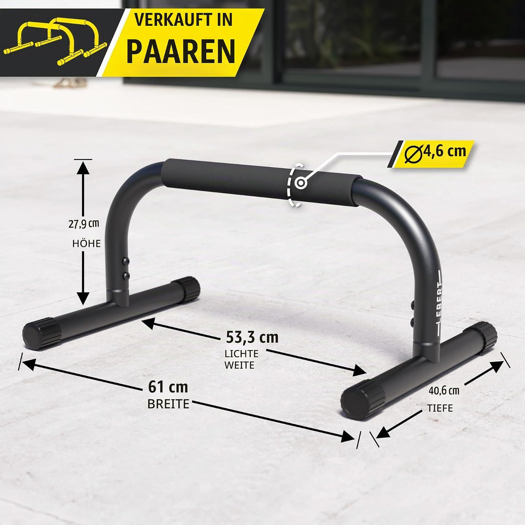 Lebert Fitness Parallettes - Calisthenics Equipment ✓ Dip Station ✓ Push Up Stand Bar ✓ Bodyweight E