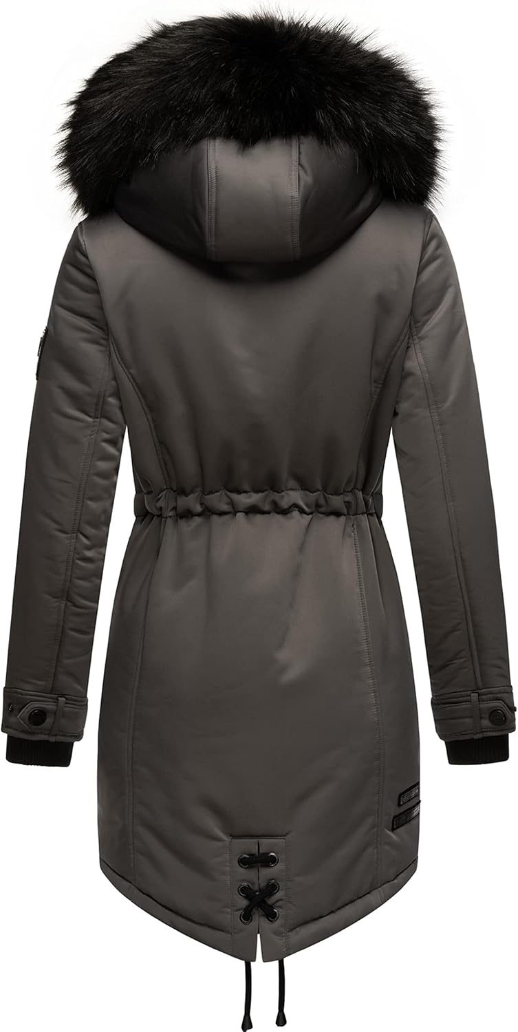 Navahoo Damen Warmer Winterparka mit Kapuze Luluna Prc XS-XXL XS Grau, XS Grau