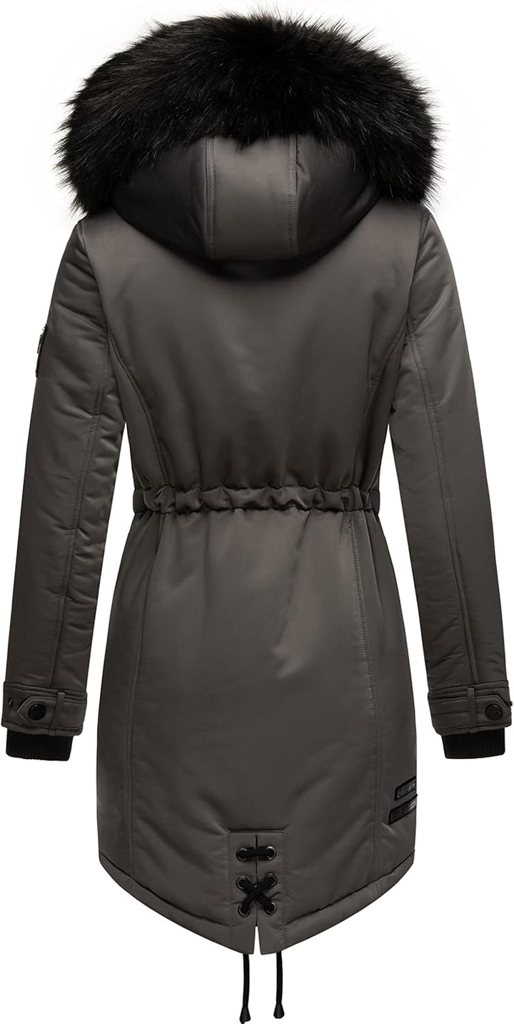Navahoo Damen Warmer Winterparka mit Kapuze Luluna Prc XS-XXL XS Grau, XS Grau