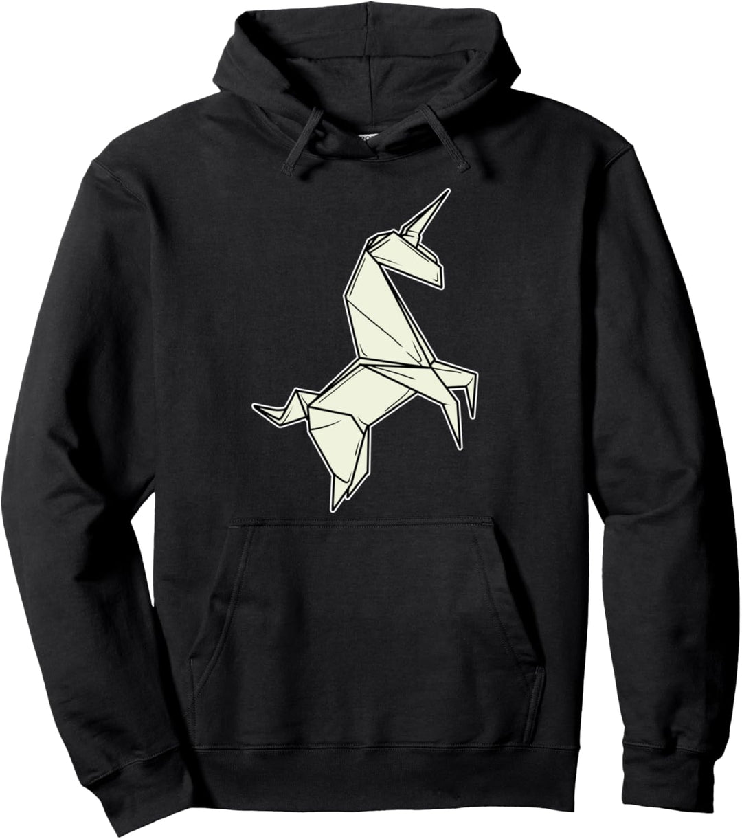 Lustiges Origami Papier Einhorn Falten Kirigami Faltkunst Pullover Hoodie