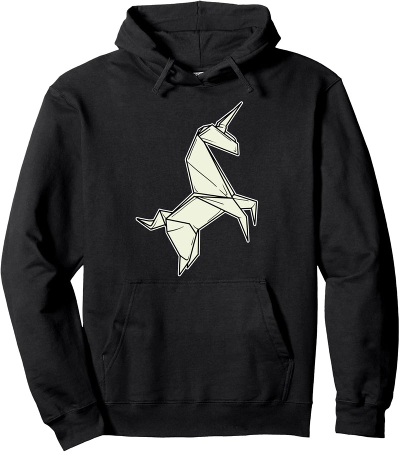 Lustiges Origami Papier Einhorn Falten Kirigami Faltkunst Pullover Hoodie