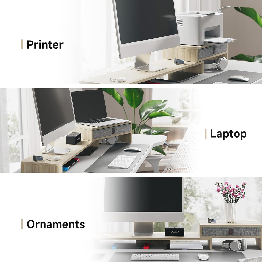 Fenge Dual Monitorständer Bildschirmständer mit Schublade für Computer TV Laptop, Monitorständer, Lä