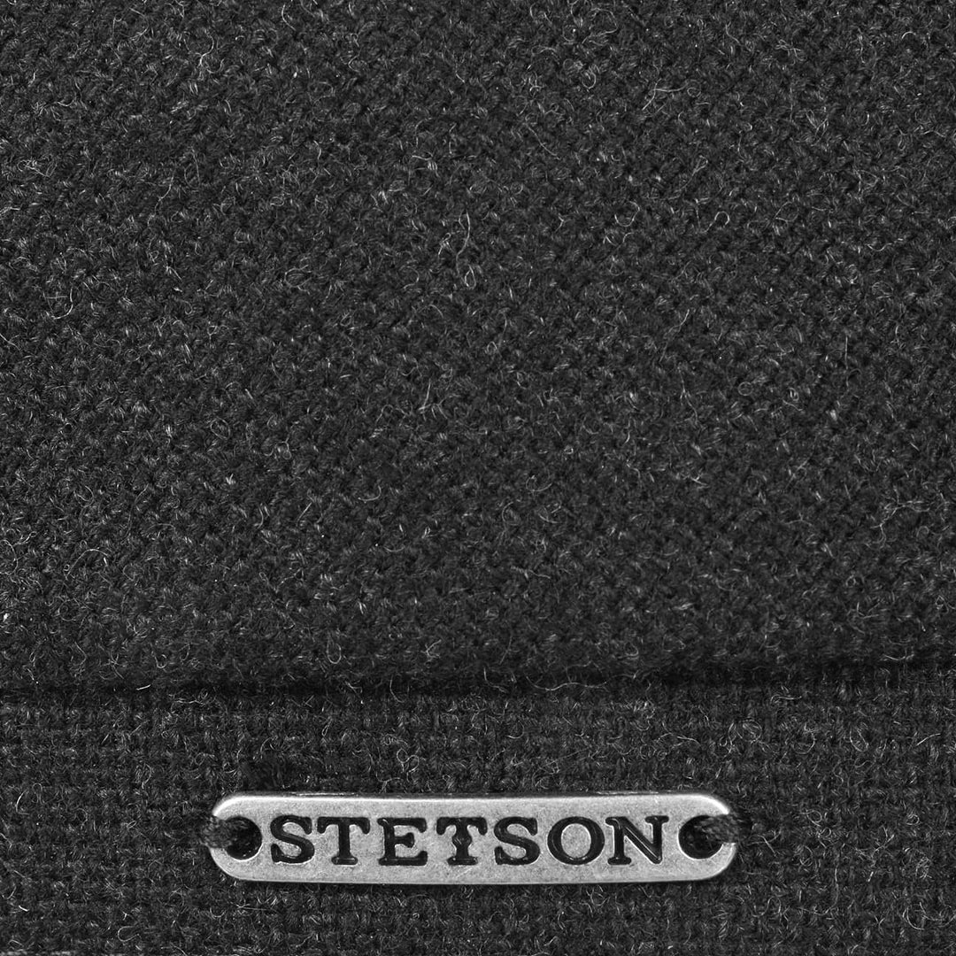 Stetson Brooklin Schirmmütze Flatcap Uni einfarbig Made in EU Herren Herbst Winter 55 anthrazit, 55