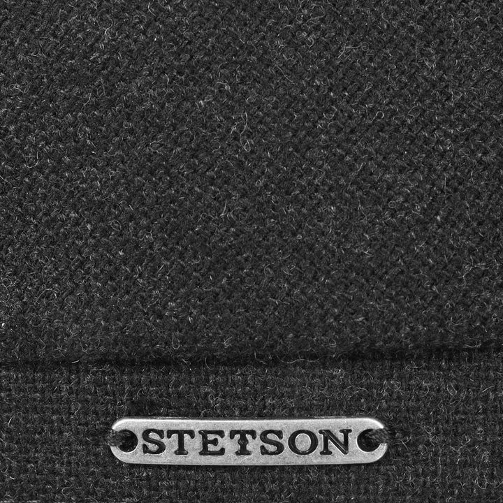 Stetson Brooklin Schirmmütze Flatcap Uni einfarbig Made in EU Herren Herbst Winter 55 anthrazit, 55
