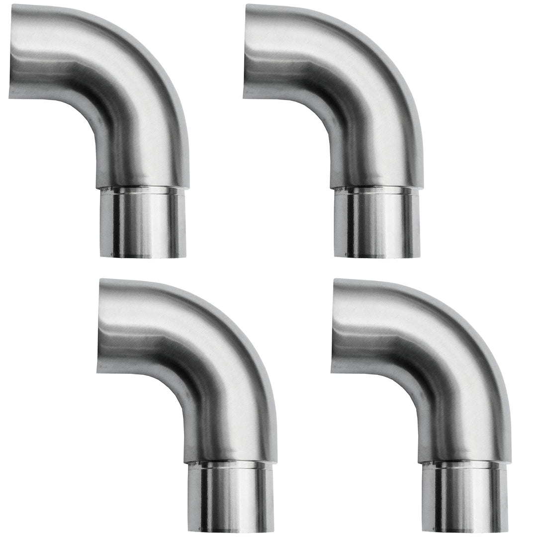 4 x Edelstahl Geländergriff, Haltegriff, Endstück, Handlaufendstück für 42,4 mm Handlaufrohr 4 Handl