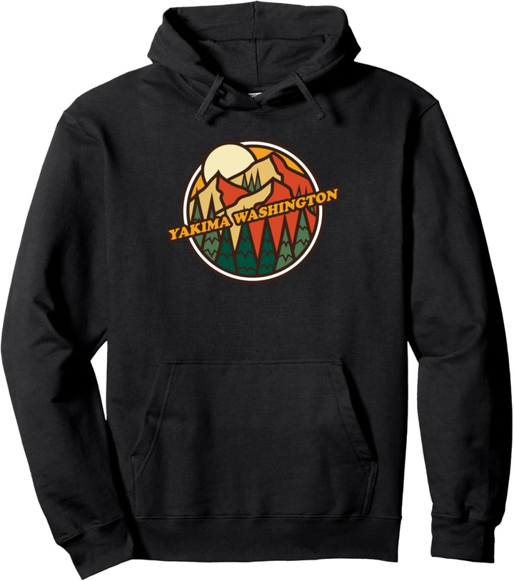 Vintage Yakima, Washington Mountain Hiking Souvenir Druck Pullover Hoodie