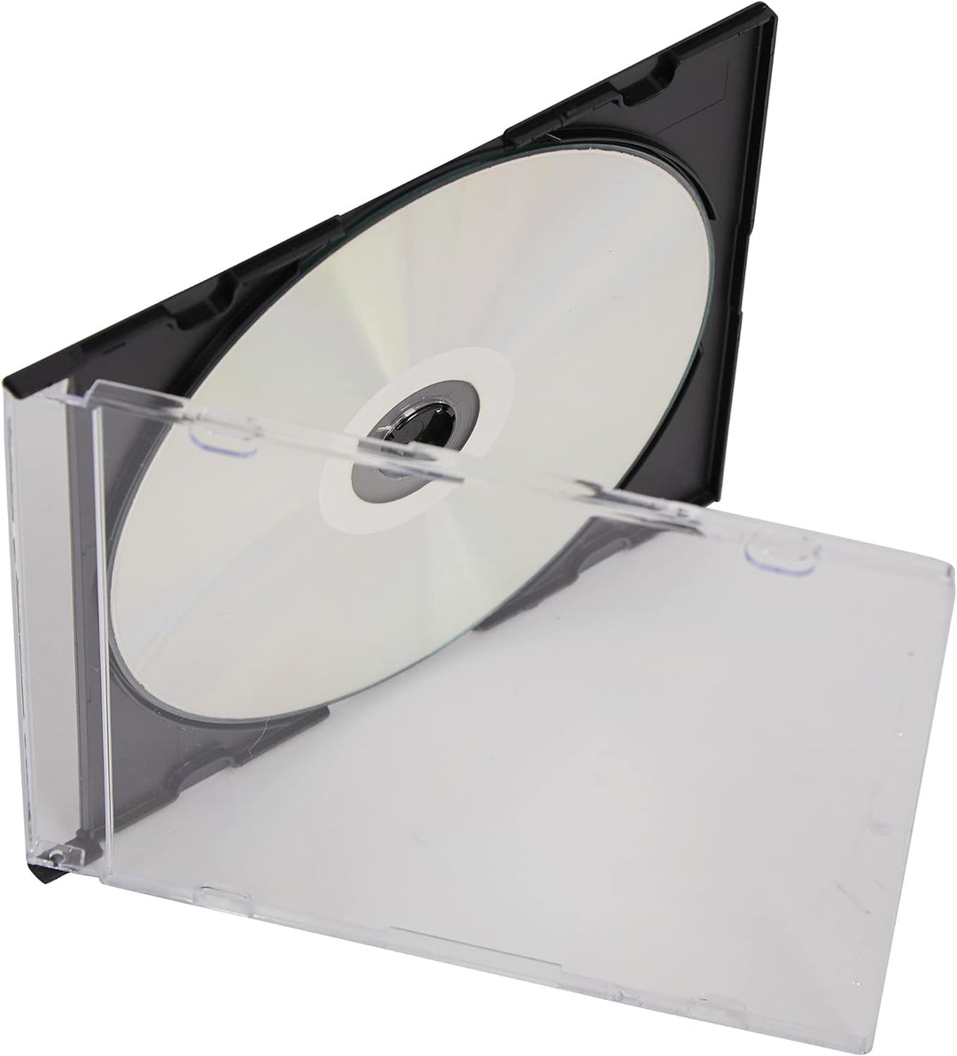 CD- / DVD-Hülle für 1 CD / DVD, 5.2 mm, transparent mit schwarzer Schale, 100 Stück