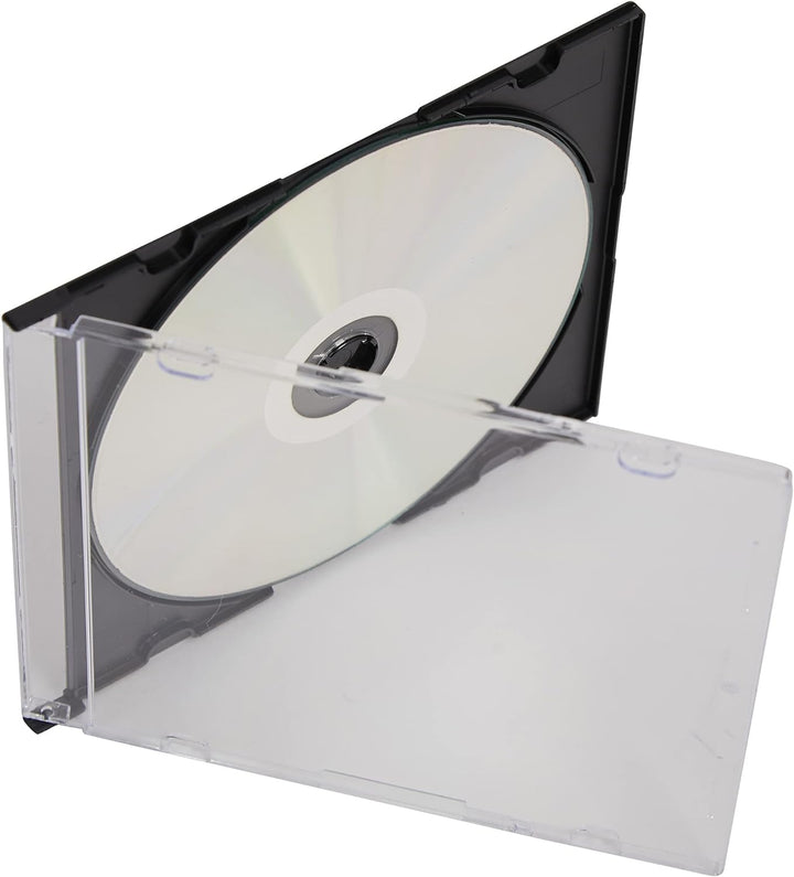 CD- / DVD-Hülle für 1 CD / DVD, 5.2 mm, transparent mit schwarzer Schale, 100 Stück