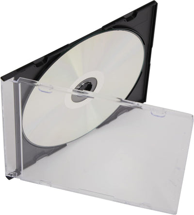 CD- / DVD-Hülle für 1 CD / DVD, 5.2 mm, transparent mit schwarzer Schale, 100 Stück
