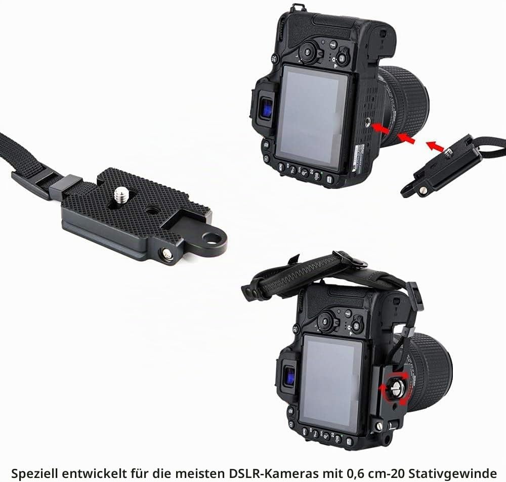 JJC Handschlaufe für DSLR Kameras Canon Nikon(mit Arca Swiss Type Platte) für DSLR Kameras