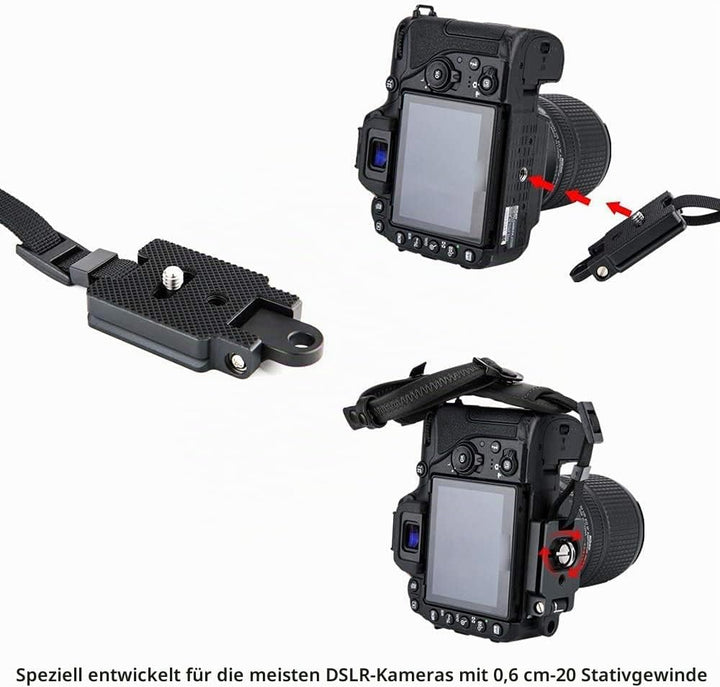 JJC Handschlaufe für DSLR Kameras Canon Nikon(mit Arca Swiss Type Platte) für DSLR Kameras