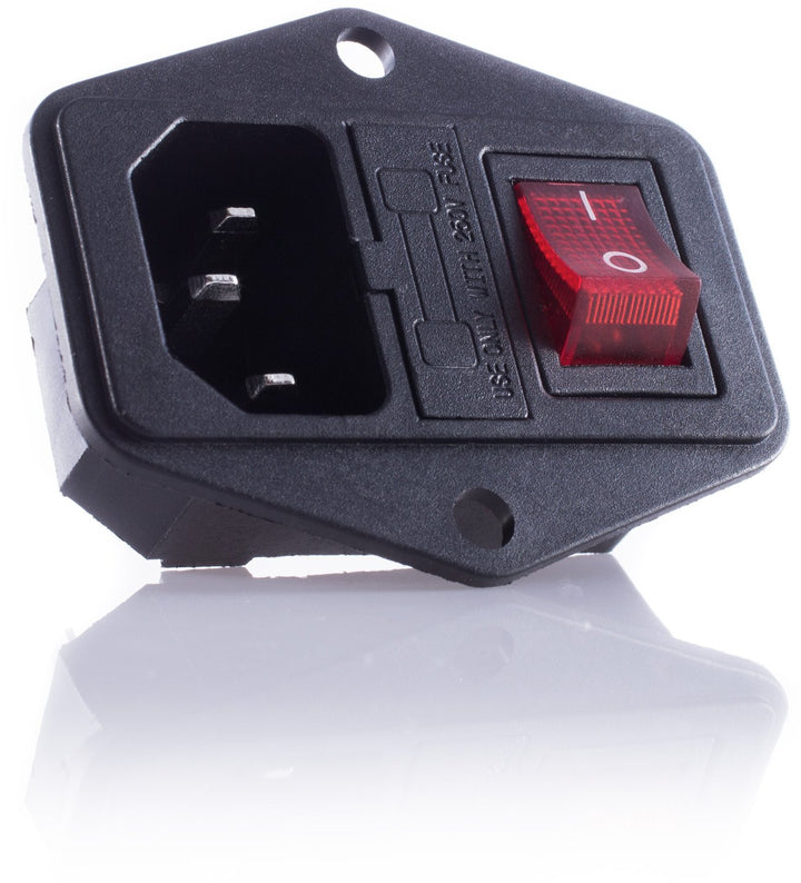 Hifi Lab 4X Kaltgeräte Einbau-Stecker Einbau-Buchse C-14 mit Schalter Audio Kaltgeräte-Buchse Einbau