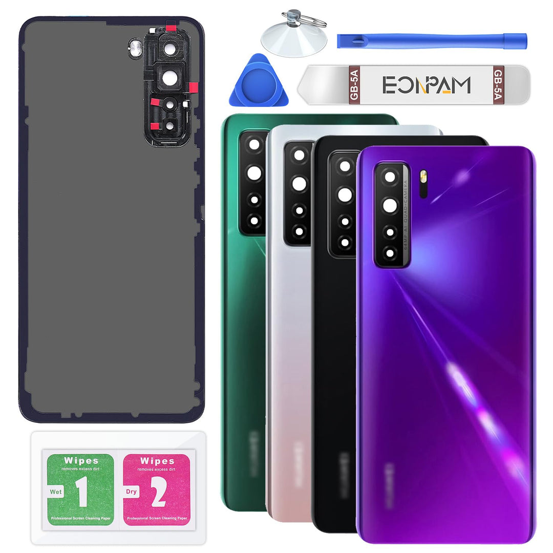 Eonpam Akkudeckel für Huawei P40 Lite 5G Rückseite Glas Original Backcover Back Glas Ersatz Reparatu