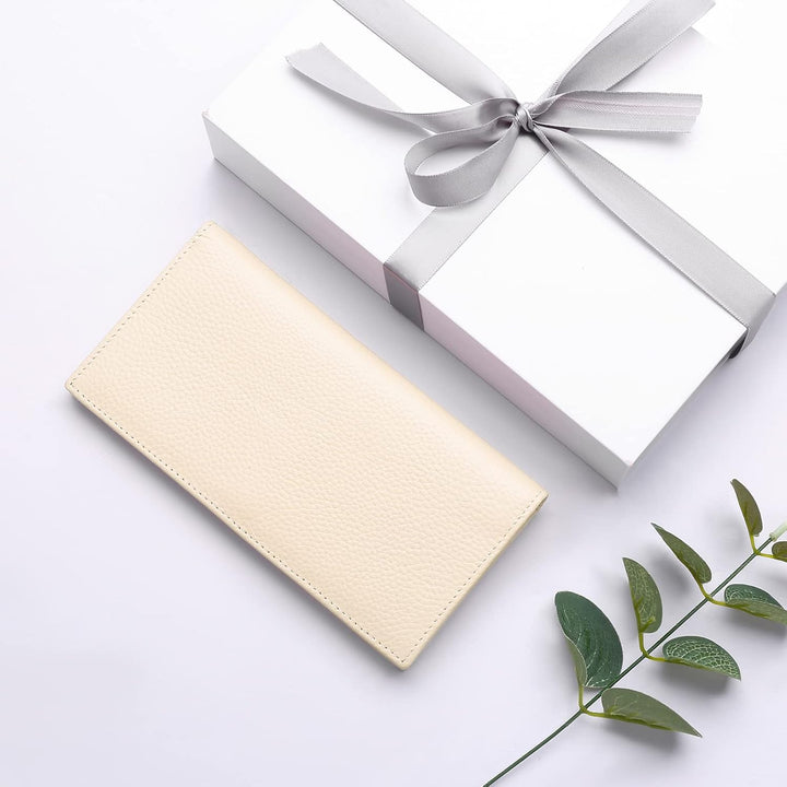 SENDEFN Dünne Geldbörse Damen, Echtes Leder Klein Portemonnaie Damen, RFID Schutz Dünn Clutch für Fr