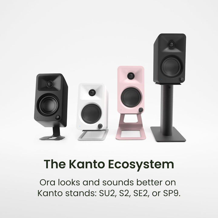 Kanto ORA 100W Powered Bi-amp Reference Desktop Computer Speakers w/Bluetooth 5.0 & USB-C | 100 Hz C