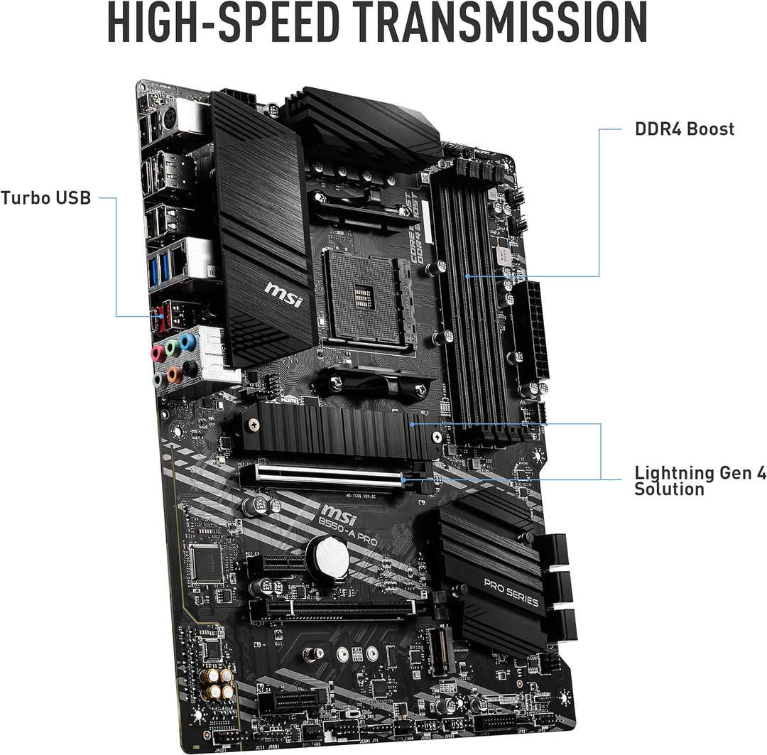 MSI B550-A PRO (AMD AM4, DDR4, M.2, USB 3.2 Gen 2, HDMI, ATX Motherboard) Mainboard B550-A PRO