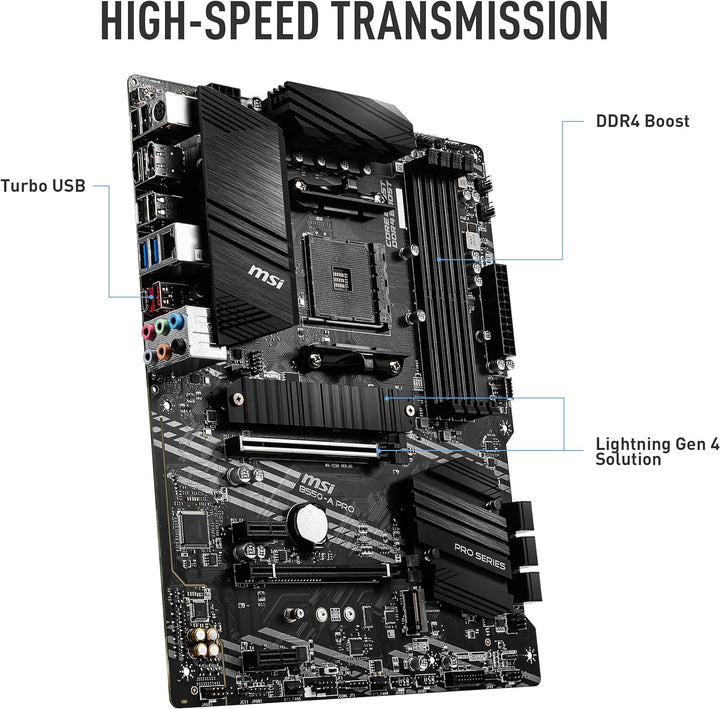 MSI B550-A PRO (AMD AM4, DDR4, M.2, USB 3.2 Gen 2, HDMI, ATX Motherboard) Mainboard B550-A PRO