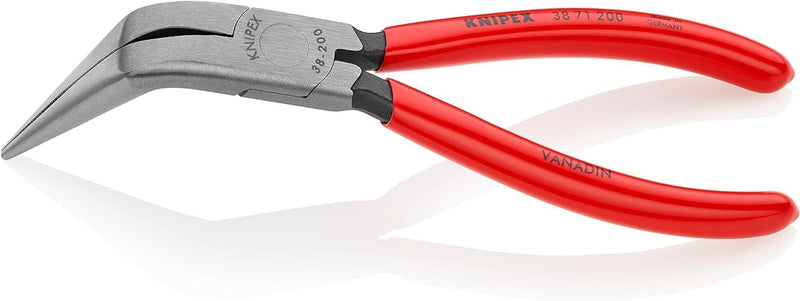 Knipex Mechanikerzange schwarz atramentiert, mit Kunststoff überzogen 200 mm 38 71 200 70° gewinkelt