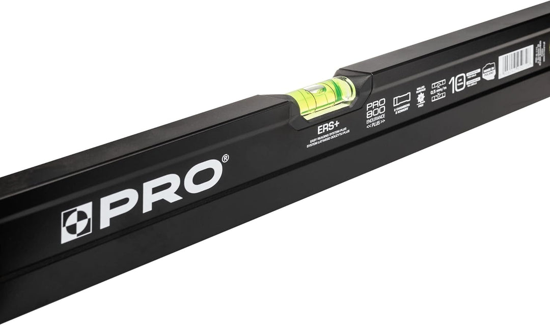 PRO800 Wasserwaage 60cm einseitig gefräst mit Ergonomischen Profil - ERS+ (Easy Reading System) Präz