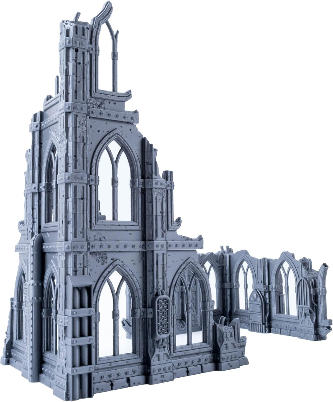 3D Vikings Serie Gothic Ruins – Set 1: Dreistöckiges ruiniertes Gebäude und angrenzender Überrest im
