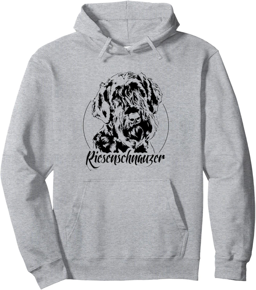Riesenschnauzer Hund Hunderasse Portrait Hundeportrait Pullover Hoodie