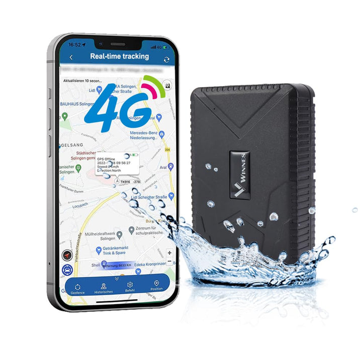 Winnes GPS Tracker 4G GPS Tracker Auto Bereitschaft 90 Tage mit Kostenlosen Apps GPS Tracker Für Pkw