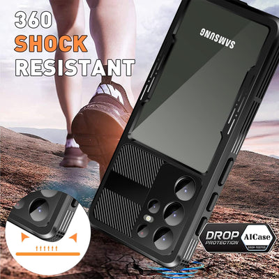 AICase für Samsung Galaxy S23 Ultra Wasserdicht Hülle (6.8") 360 Grad Schutz Outdoor Rundumschutz IP