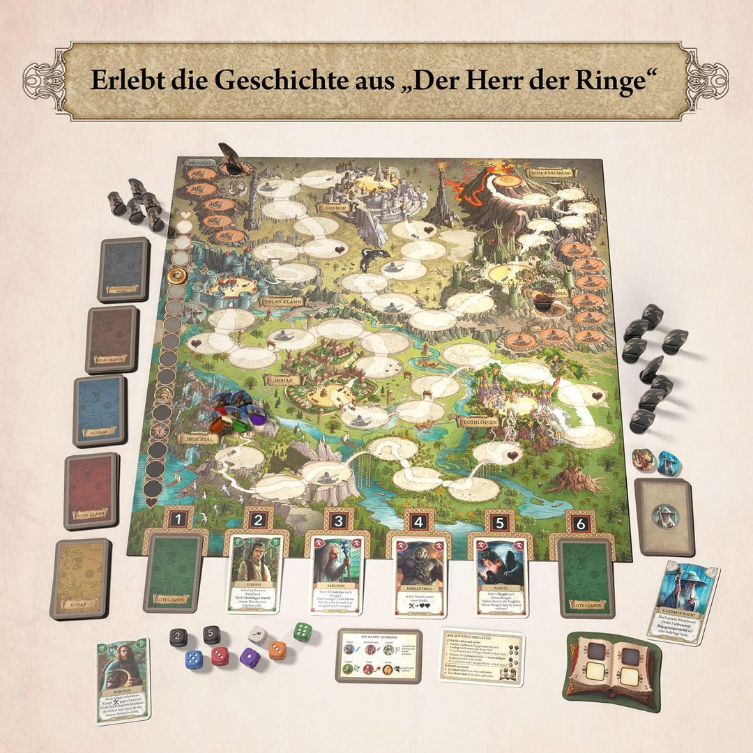 KOSMOS 682804 Der Herr der Ringe - Gemeinsam zum Schicksalsberg, kooperatives Familienspiel, für 1-4