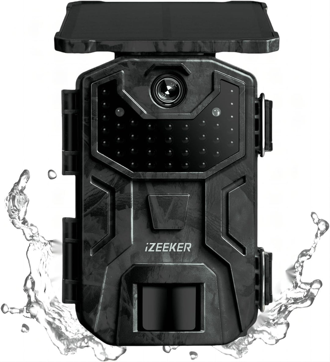 iZEEKER Solar Wildkamera, 2,7K/1520P 30fps 36MP Wildtierkamera mit 940 nm No Glow Infrarot LEDs, Wil