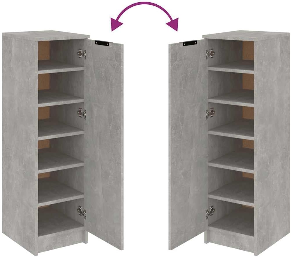 Refined Schuhschrank Betongrau 30x35x100 cm Holzwerkstoff, Betongrau