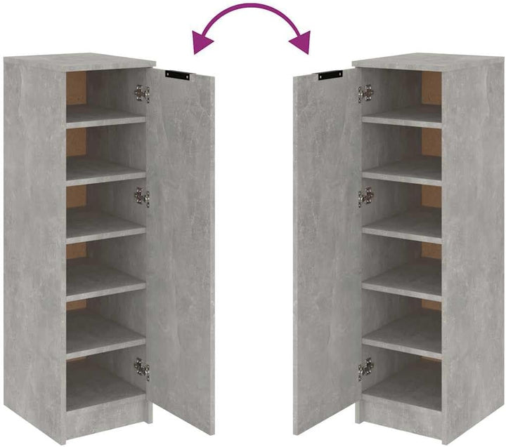 Refined Schuhschrank Betongrau 30x35x100 cm Holzwerkstoff, Betongrau