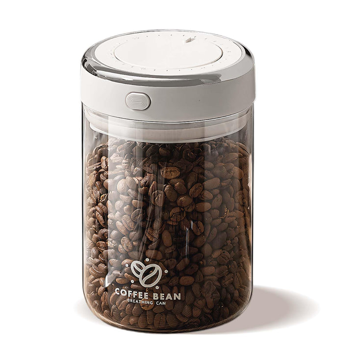 Kaffeedose 1100ml aus Borosilikatglas – Luftdichter Vakuum Kaffeebehälter mit CO₂-Ventil, Aromadose