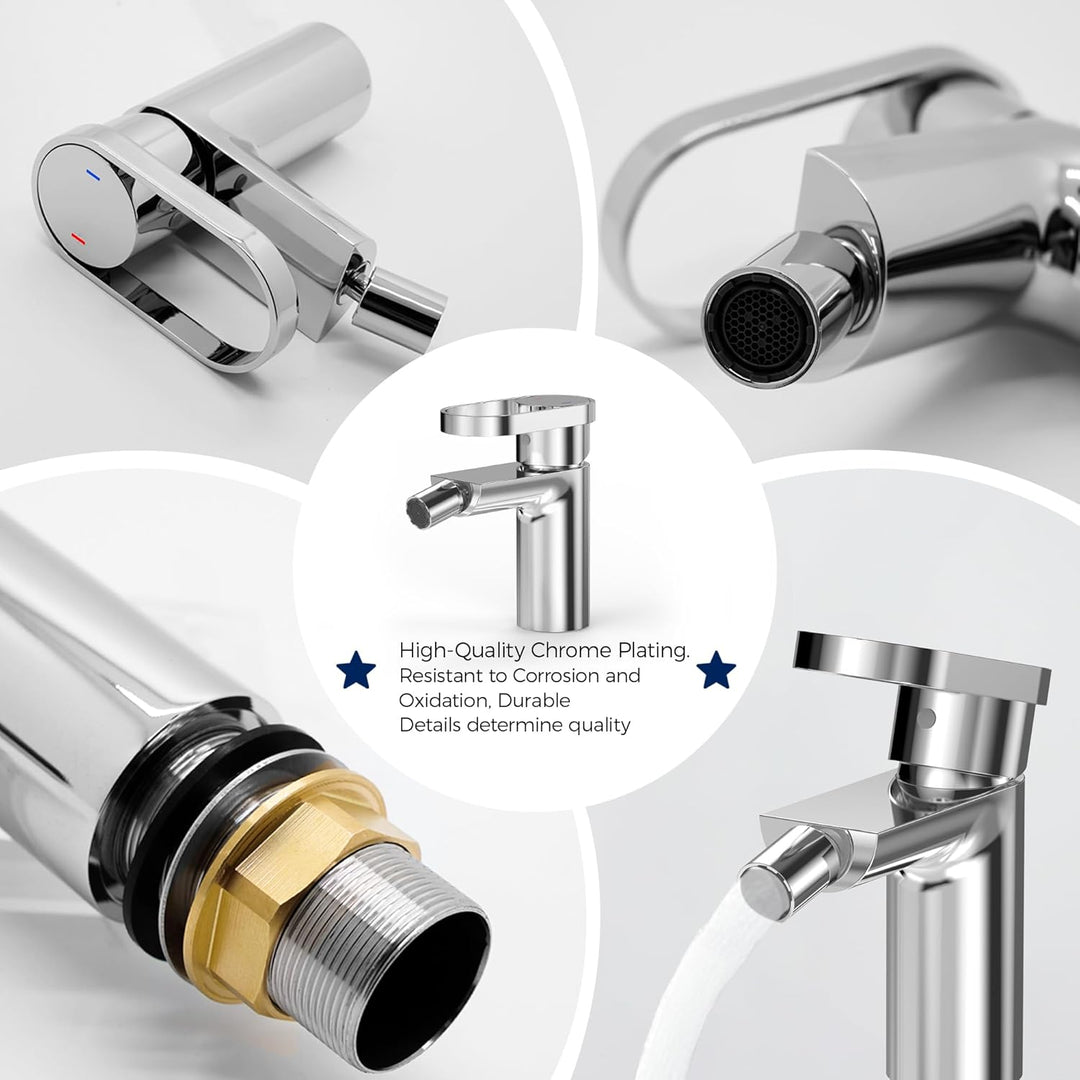 VANCOCO 52010 Wasserhahn Bad Chrom mit 360°Drehfunktion, Wassersparend mit 24h Salzsprühtest (Klasse