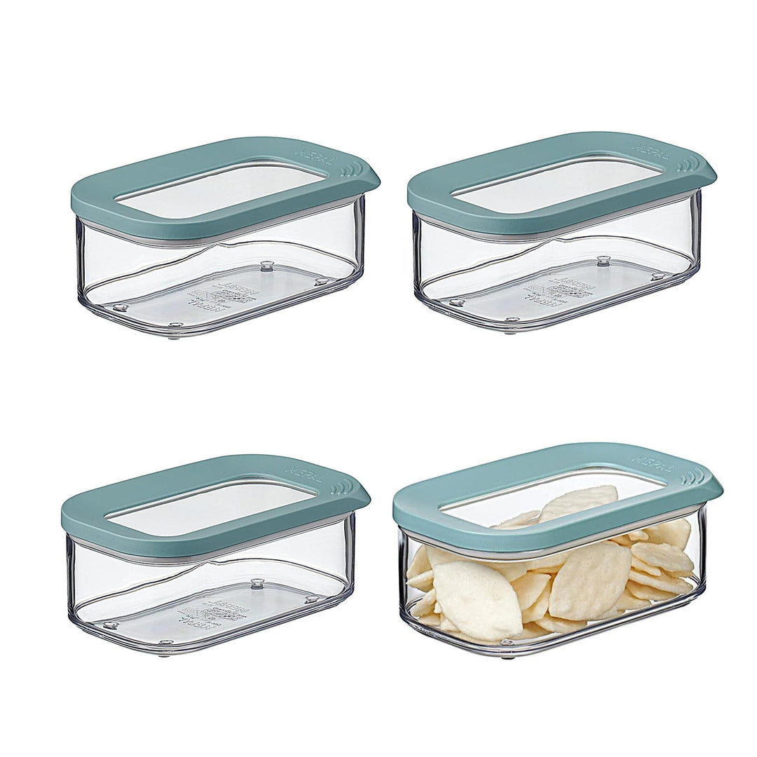 Mepal | Modula Vorratsdose Set | 425 ml | Kunststoffbehälter mit Deckel | 4 Stück | ideal zur Aufbew