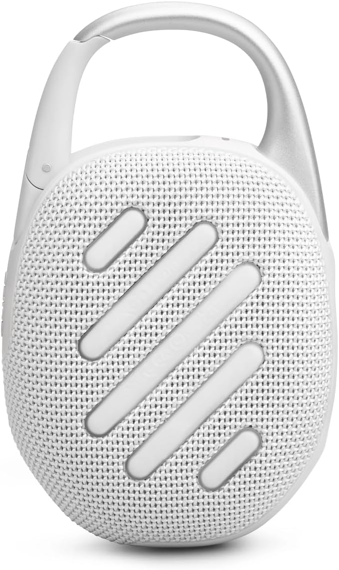 JBL Clip 5 in Grau – Tragbare Bluetooth-Lautsprecher-Box mit JBL Pro Sound, tiefem Bass und Playtime