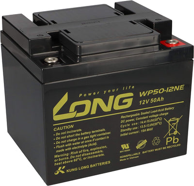 1x AGM 12V / 50Ah Blei-Akku - WP50-12NE zyklenfest kompatibel MP50-12C, 12LCP-50, REC50-12I