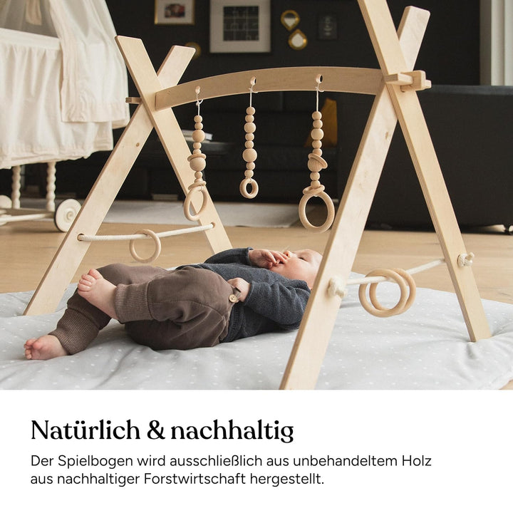 Ehrenkind® Spielbogen Baby | Spielbogen Baby Holz inkl. DIY Zubehör Set | Fördert die Motorik | Spie