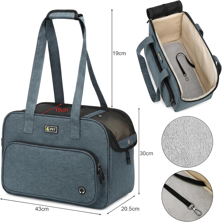 Hundetragetasche Katzentragetasche, Leichte & Atmungsaktive Haustiertasche mit Schultergurt für Reis