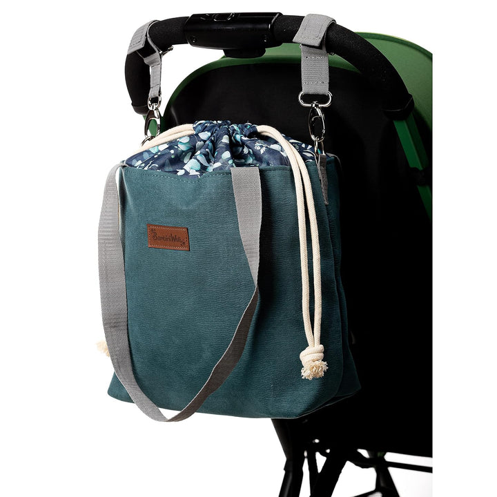BAMBINIWELT Wickeltasche Schultertasche Shopper Babytasche Windeltasche aus LEDER für Kinderwagen Bu