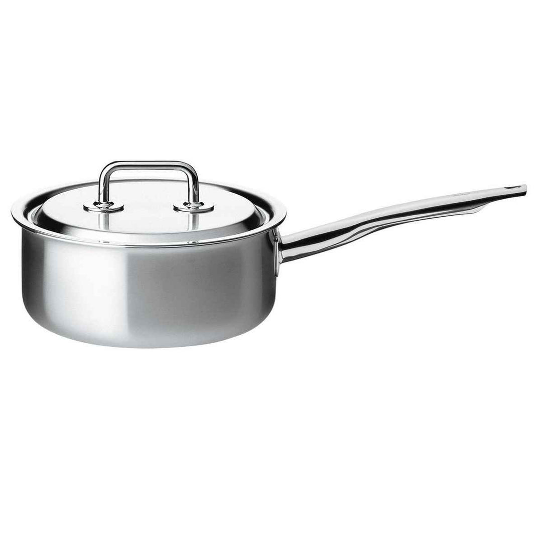 Spring 0415510618 Brigade Premium Stielkasserolle nieder mit Deckel, Edelstahl, silber, 14,2 x 30,6