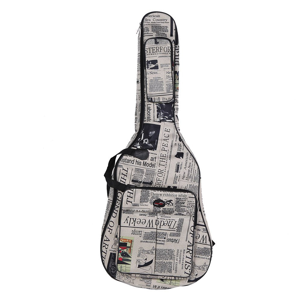 Btuty Gitarrentasche, 104 cm, 600D wasserdichtes Oxford-Gewebe, Zeitungsstil, doppelt genähte, gepol