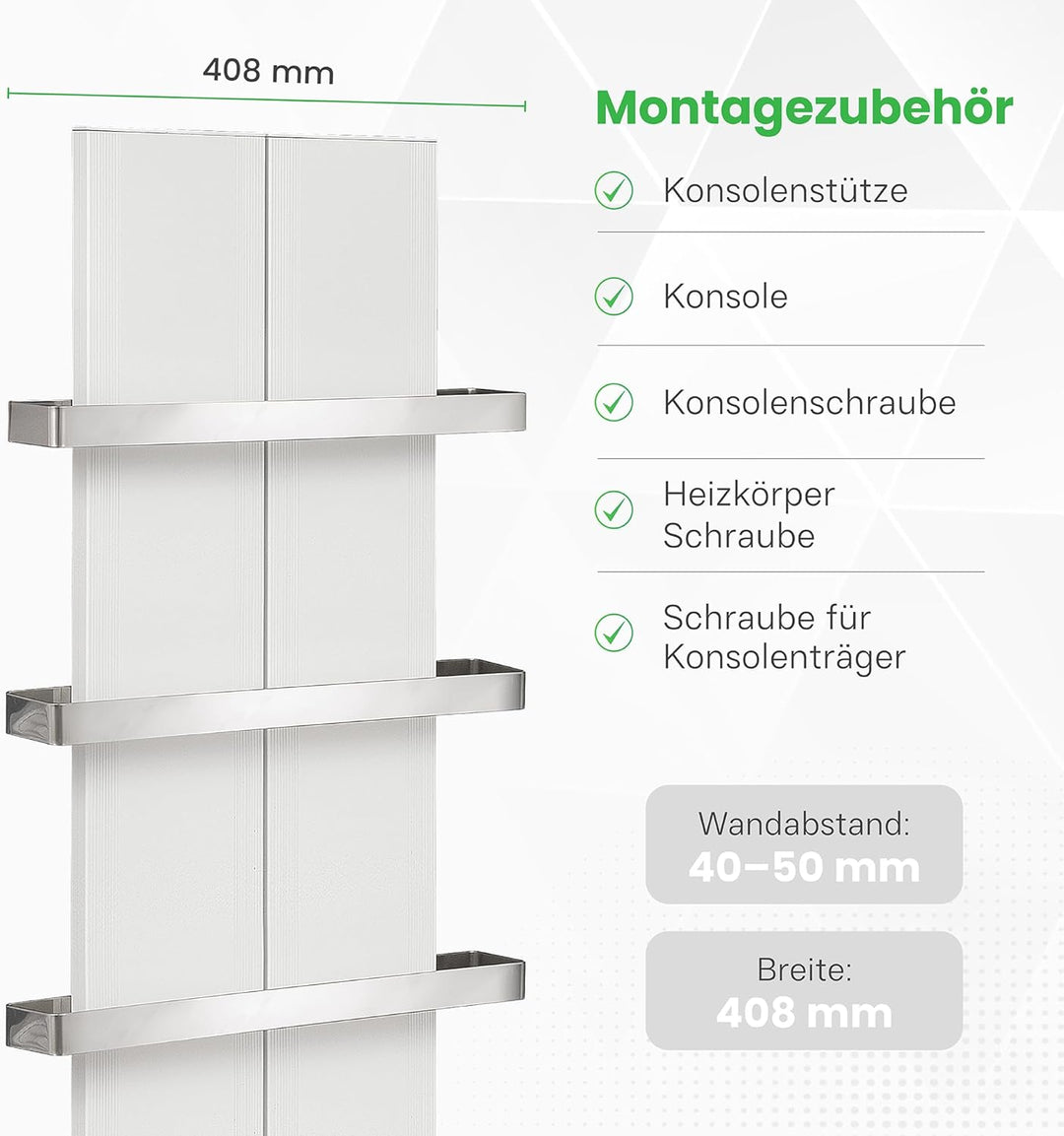 Finesa-D Badheizkörper Elektrisch mit Smarte Regelung Thermostat, Handtuchwärmer Elektrisch, Handtuc