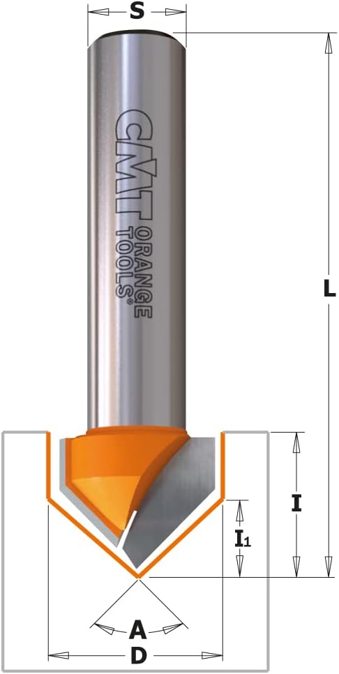 CMT Orange Tools 915.690.11 V (90) HM – Fräser Steckplätze S 12 D 19 x 16