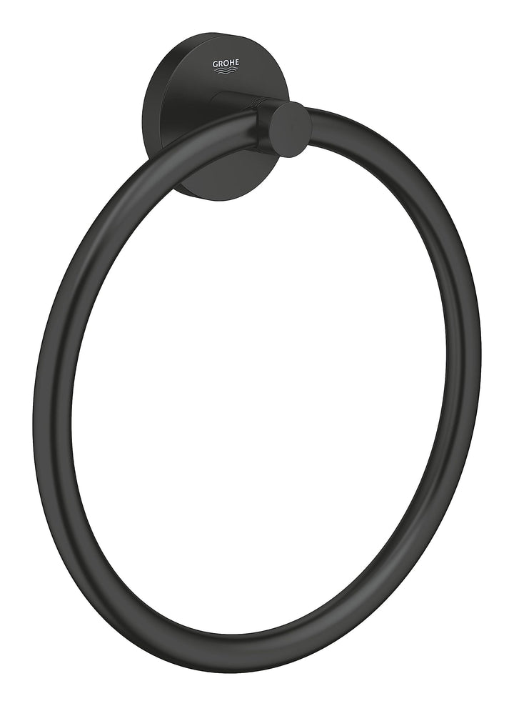 GROHE Start - Handtuchring (verdeckte Befestigung, geeignet zum Bohren oder Kleben), matt schwarz, 4