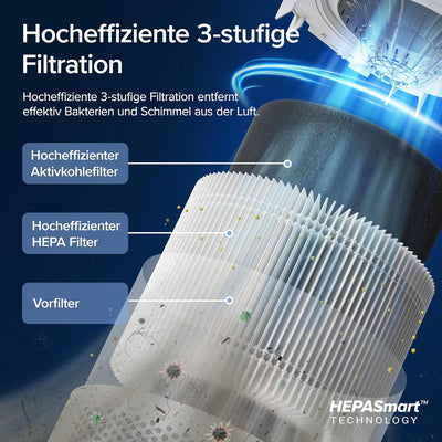 LEVOIT Luftreiniger Allergiker mit H13 HEPA Luftfilter gegen 99,97% von Schimmel Staub Pollen, Luftq