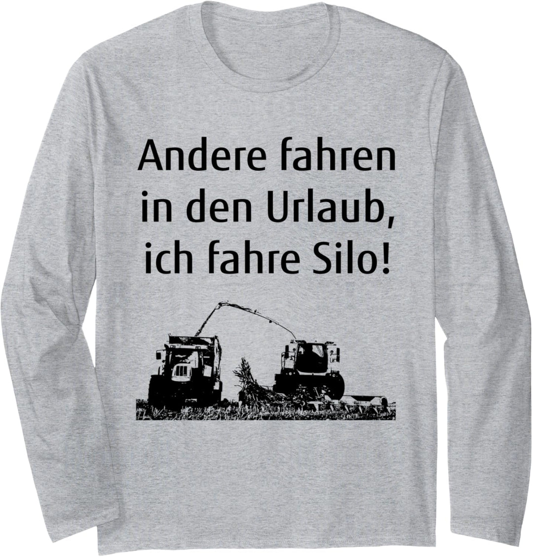 Silo fahren Landwirt Bauer Landwirtschaft Mais-Häcksler Langarmshirt