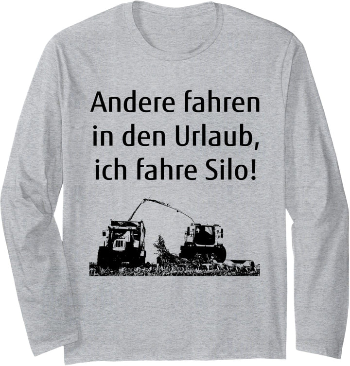 Silo fahren Landwirt Bauer Landwirtschaft Mais-Häcksler Langarmshirt