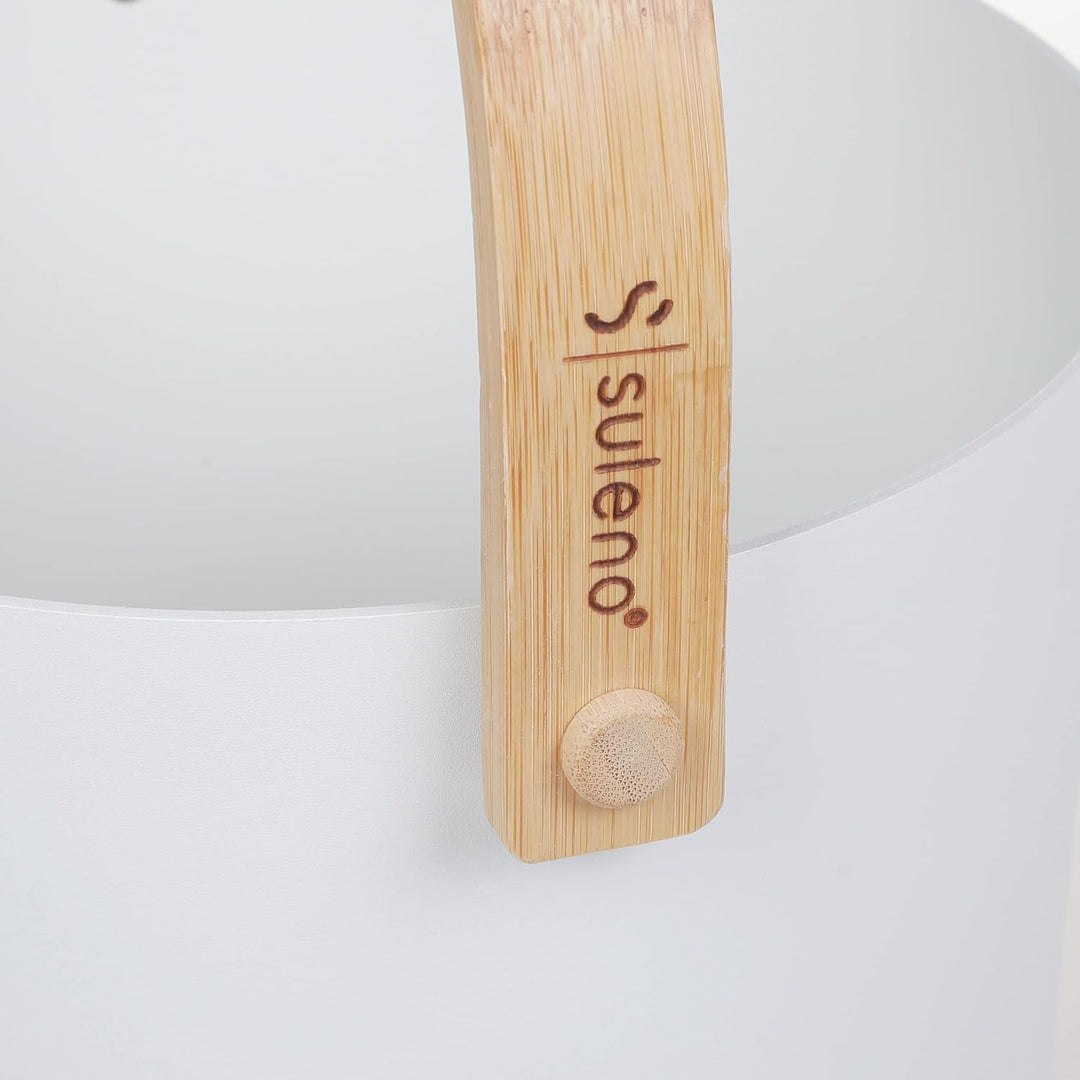 SULENO - Sauna Set KJELL 2 | 9-teilig - Saunakübel, Saunakelle, Klimamesser 2in1, Sanduhr, Saunadüft